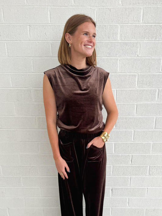 Mock Velvet Top