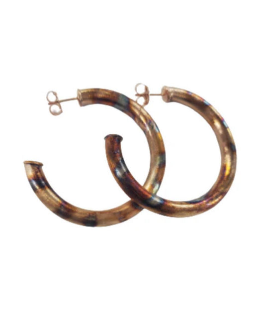 Small Arlene Hoops- Burnished Silver