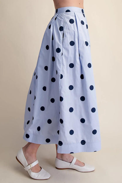 Polka Dot Skirt-Blue