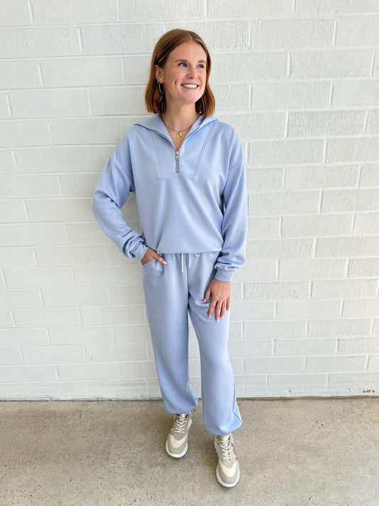Scuba Pant Set- Light Blue