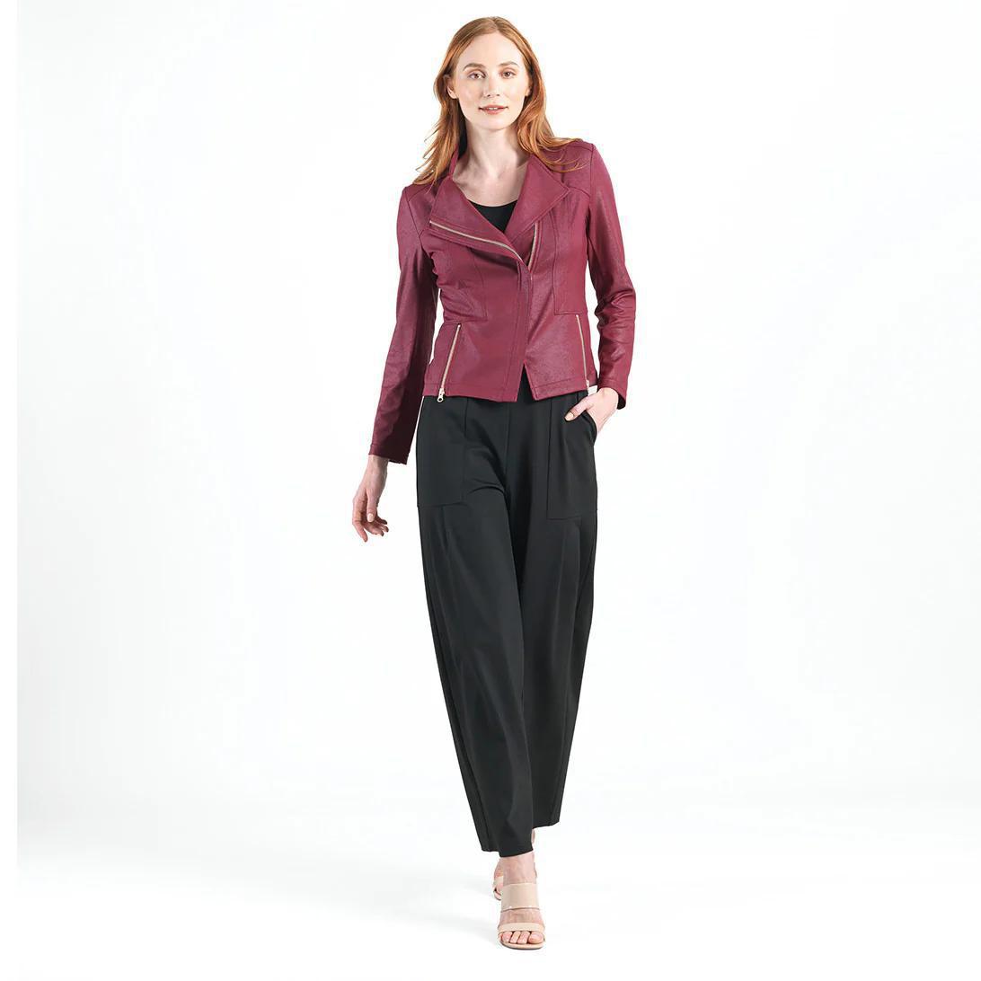Liquid Leather Jacket- Merlot