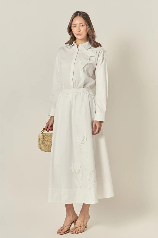 Appliqued Midi Skirt