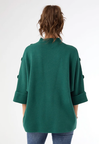 Heavenly-Luxe Funnel Neck Sweater- Green