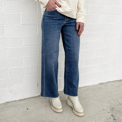 Nori Wide Leg Crop Denim