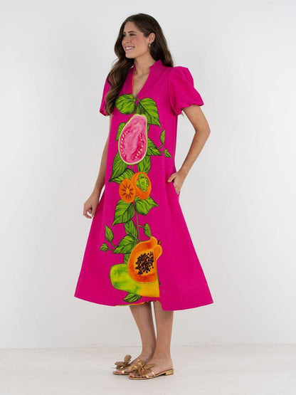 Hampton Dress- Papaya Vine
