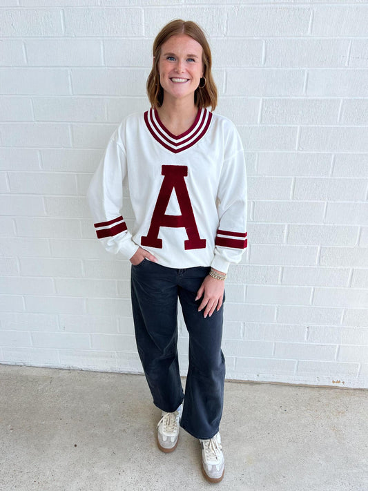 Varsity Sweatshirt- Crimson
