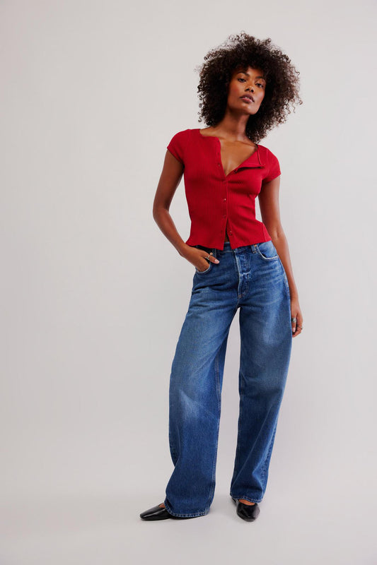 Free People Most Wanted Cardi- Red