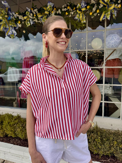 Stripe Poplin Top