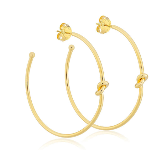 Sheila Fajl- Knot Hoops- Shiny 18k Gold Plated