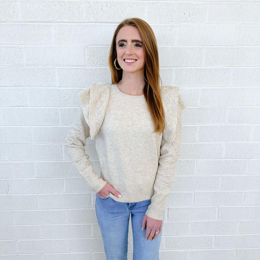 Ruffle Sleeve Sweater