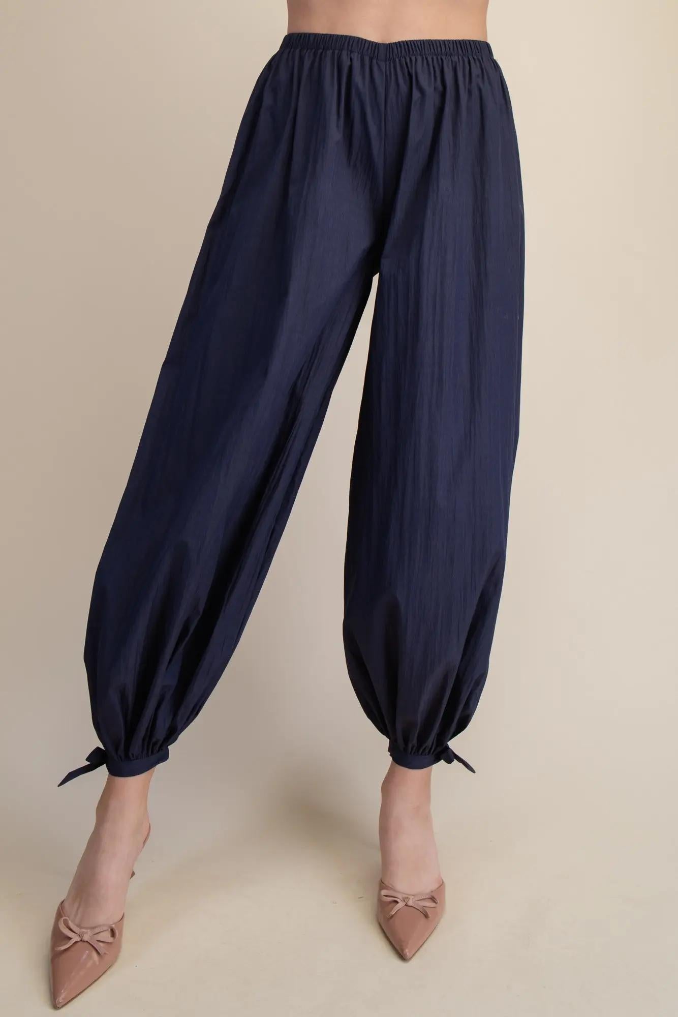 Balloon Tie Pants- Navy