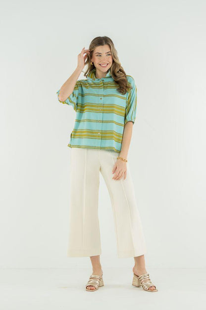 Emily McCarthy Bonny Top-Fringe Stripe