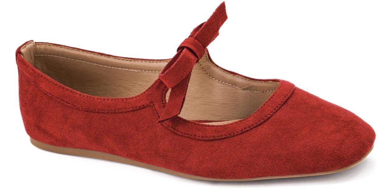 Layover Flat- Red Suede