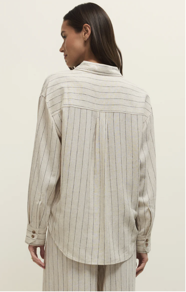 Alfie Striped Button Up Top