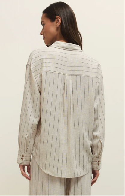 Alfie Striped Button Up Top