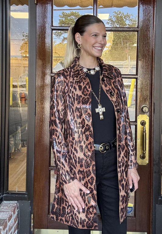 Leopard Soft Pleather Jacket