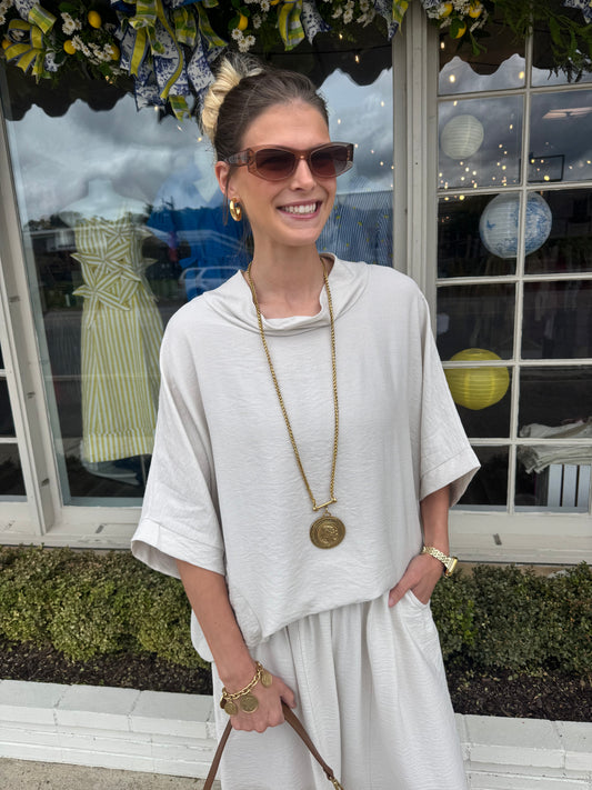 Mock Top- One Size Taupe