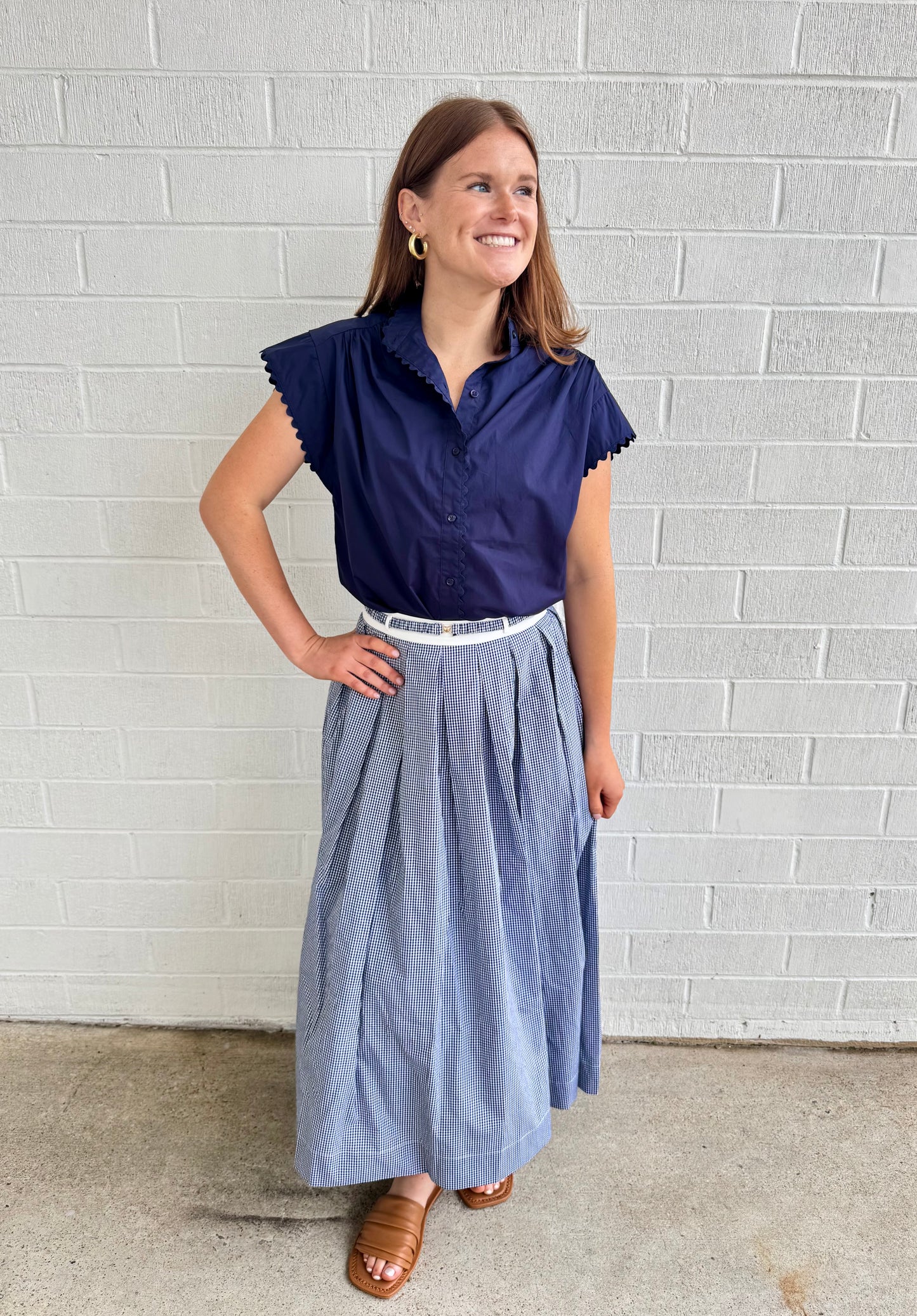 Colorblock Plaid Skirt