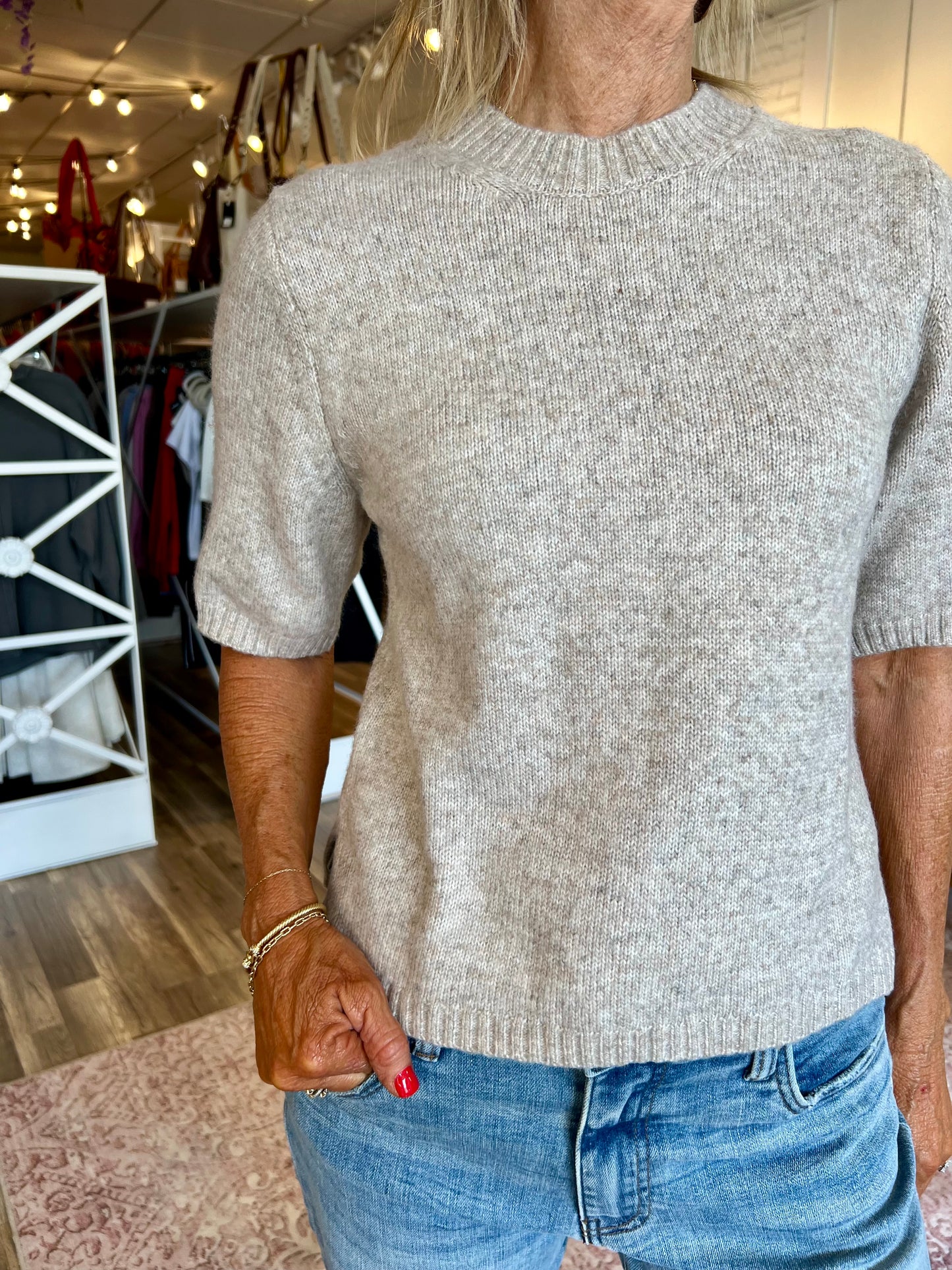 Perfect Sweater Tee- Pearl