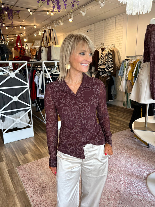 Sanctuary Mesh Button Down- Boheme