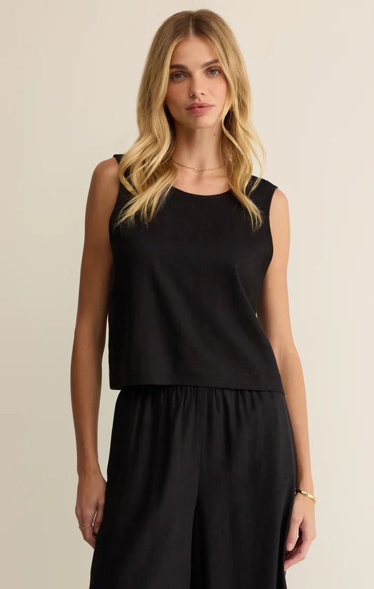 Sloane Linen Top- Black