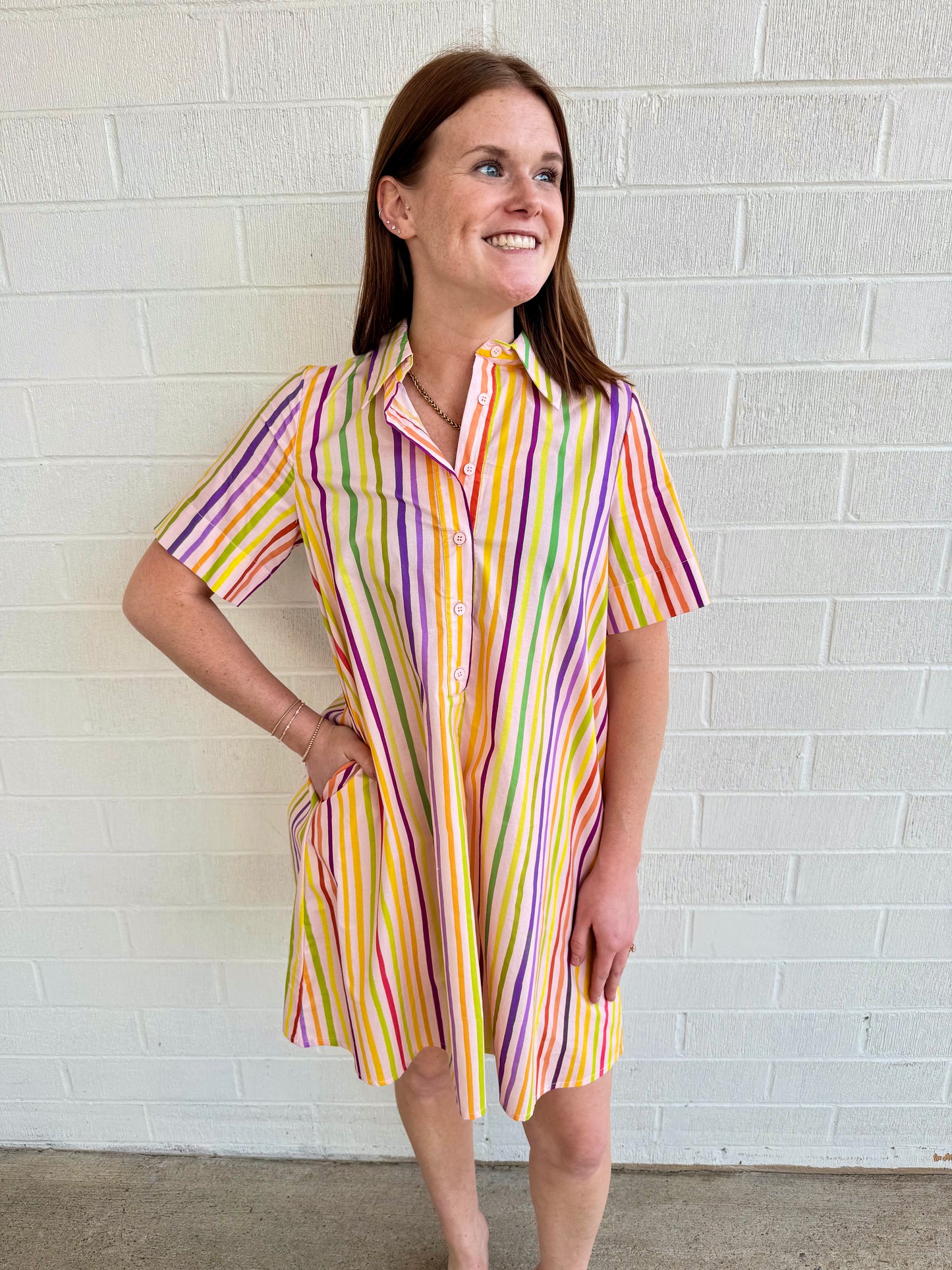Paralia Stripes Shirt Dress
