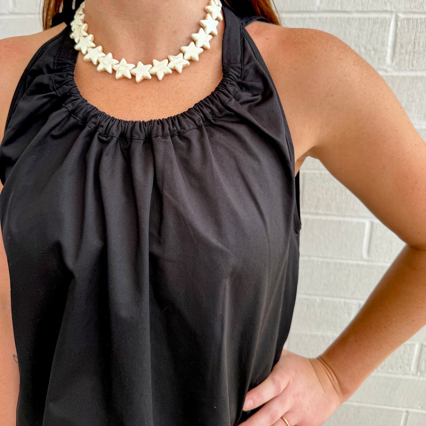 Karen Twill Top- Black
