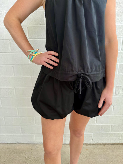 Karen Twill Top- Black