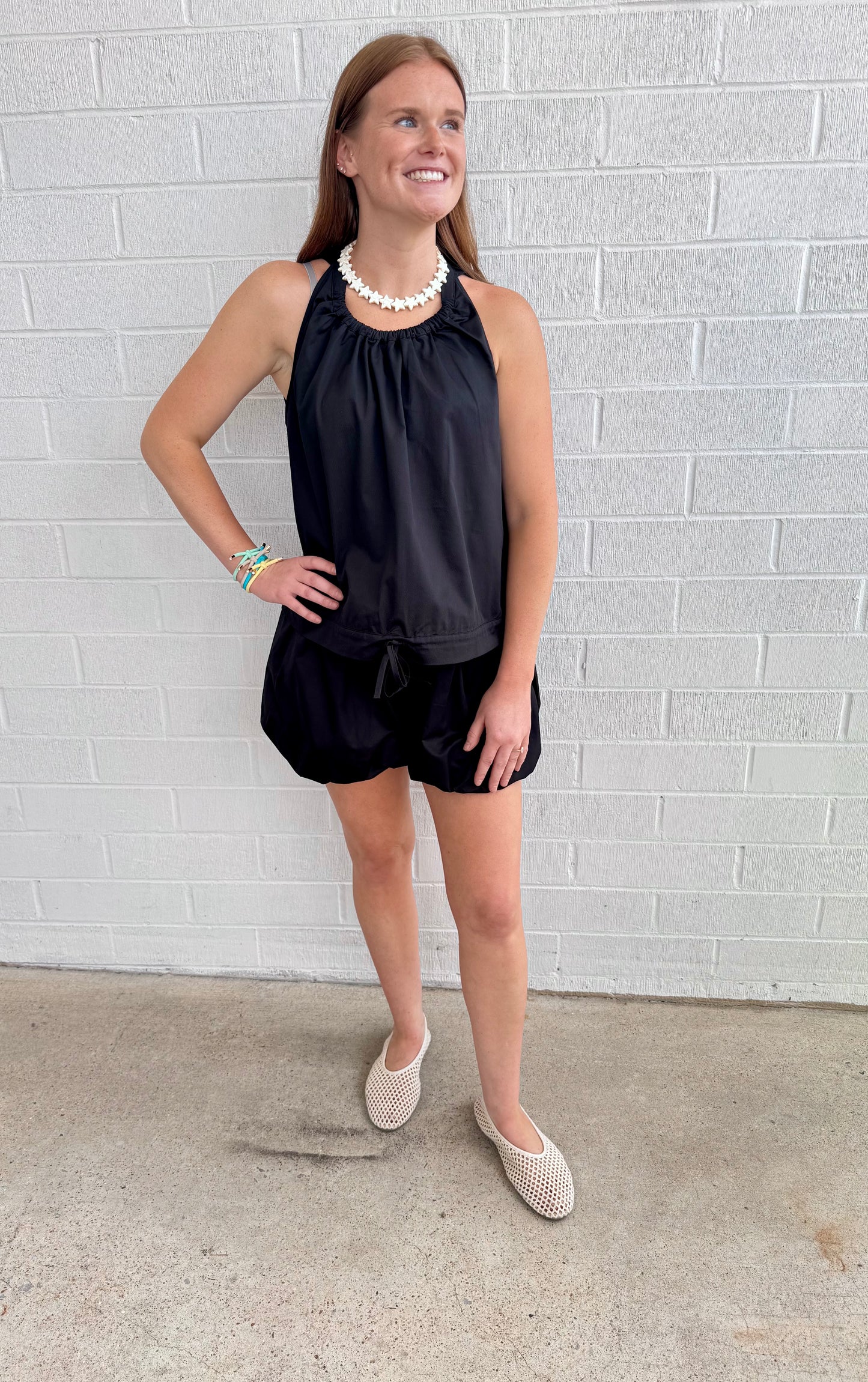 Karen Twill Top- Black