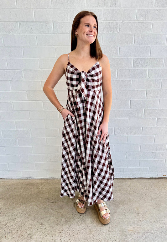Gingham Strappy Dress