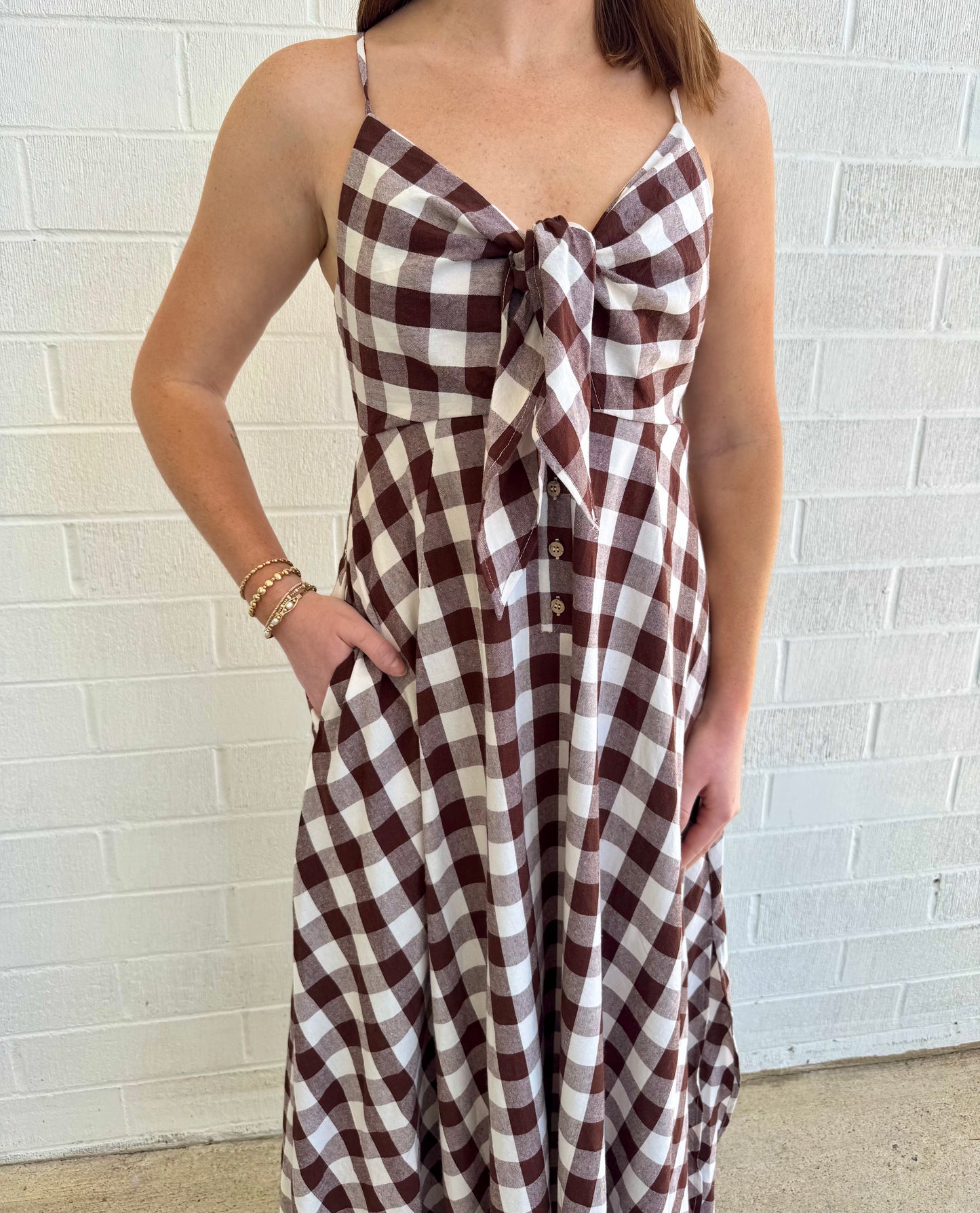 Gingham Strappy Dress