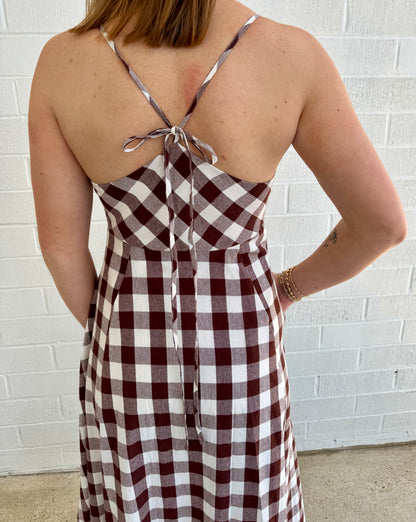 Gingham Strappy Dress