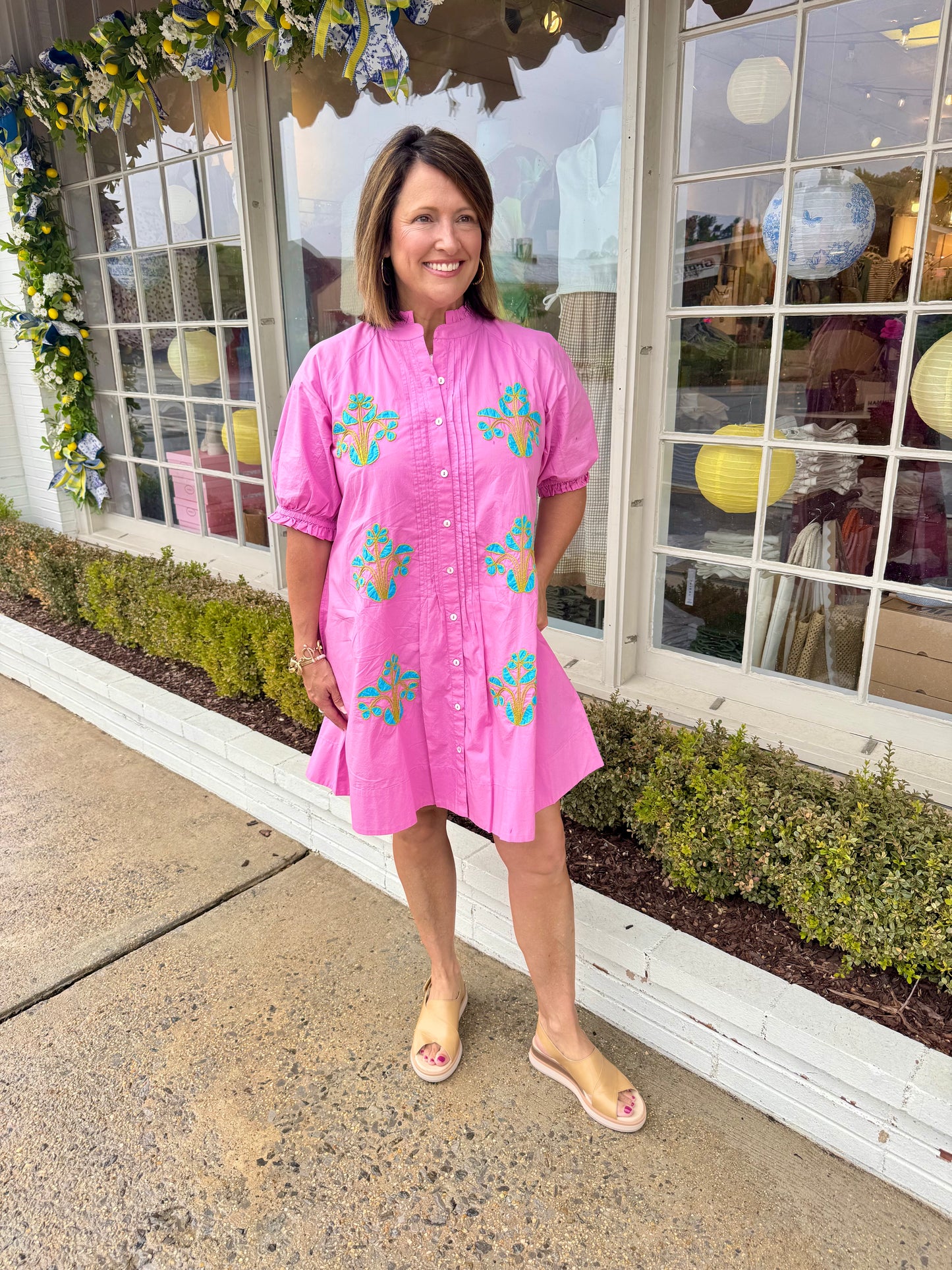 Ivy Jane Blocked Embroidered Dress