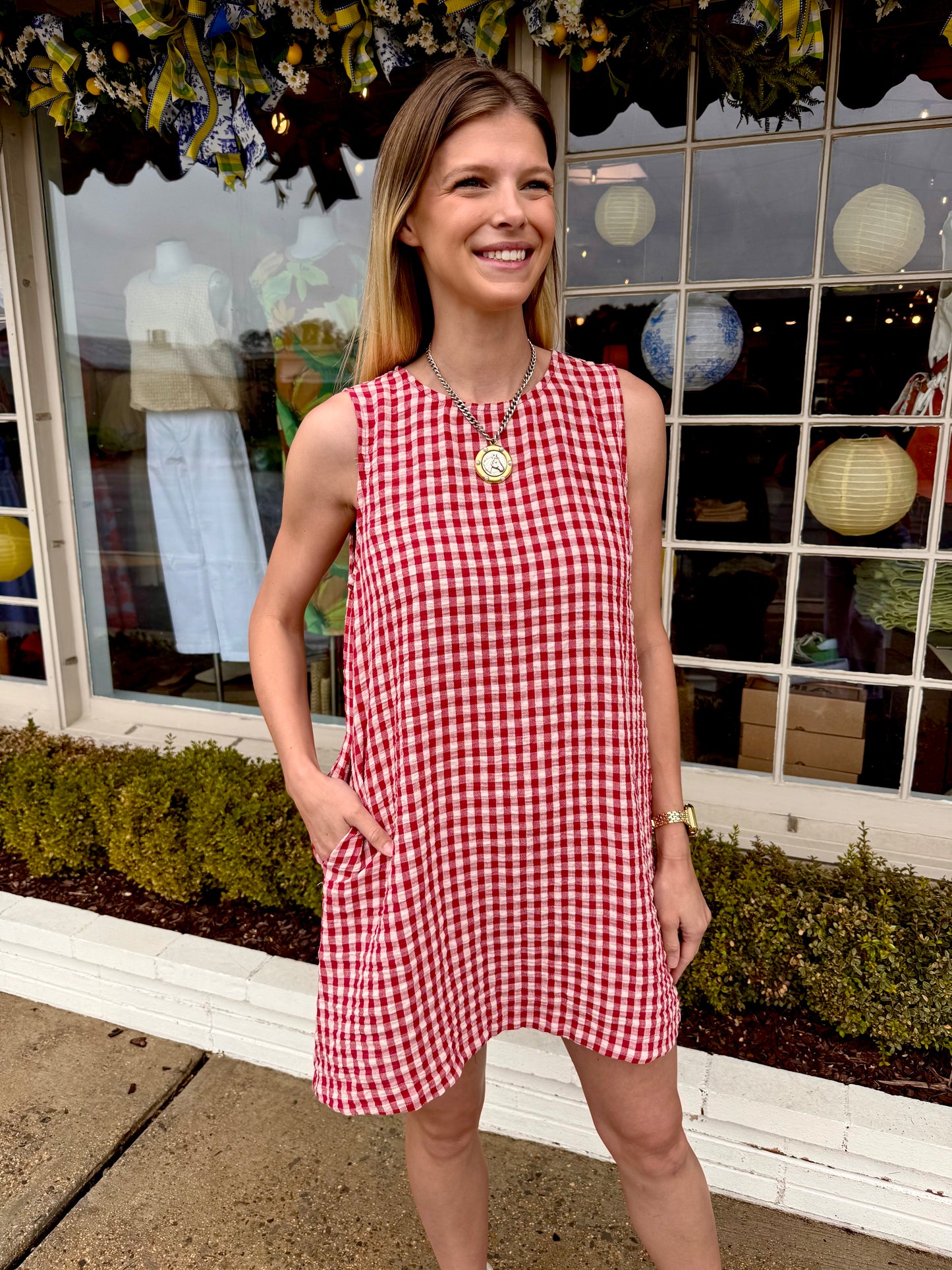 Gingham Shift Dress