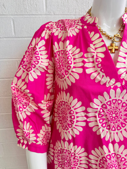Pink Print Shift Dress