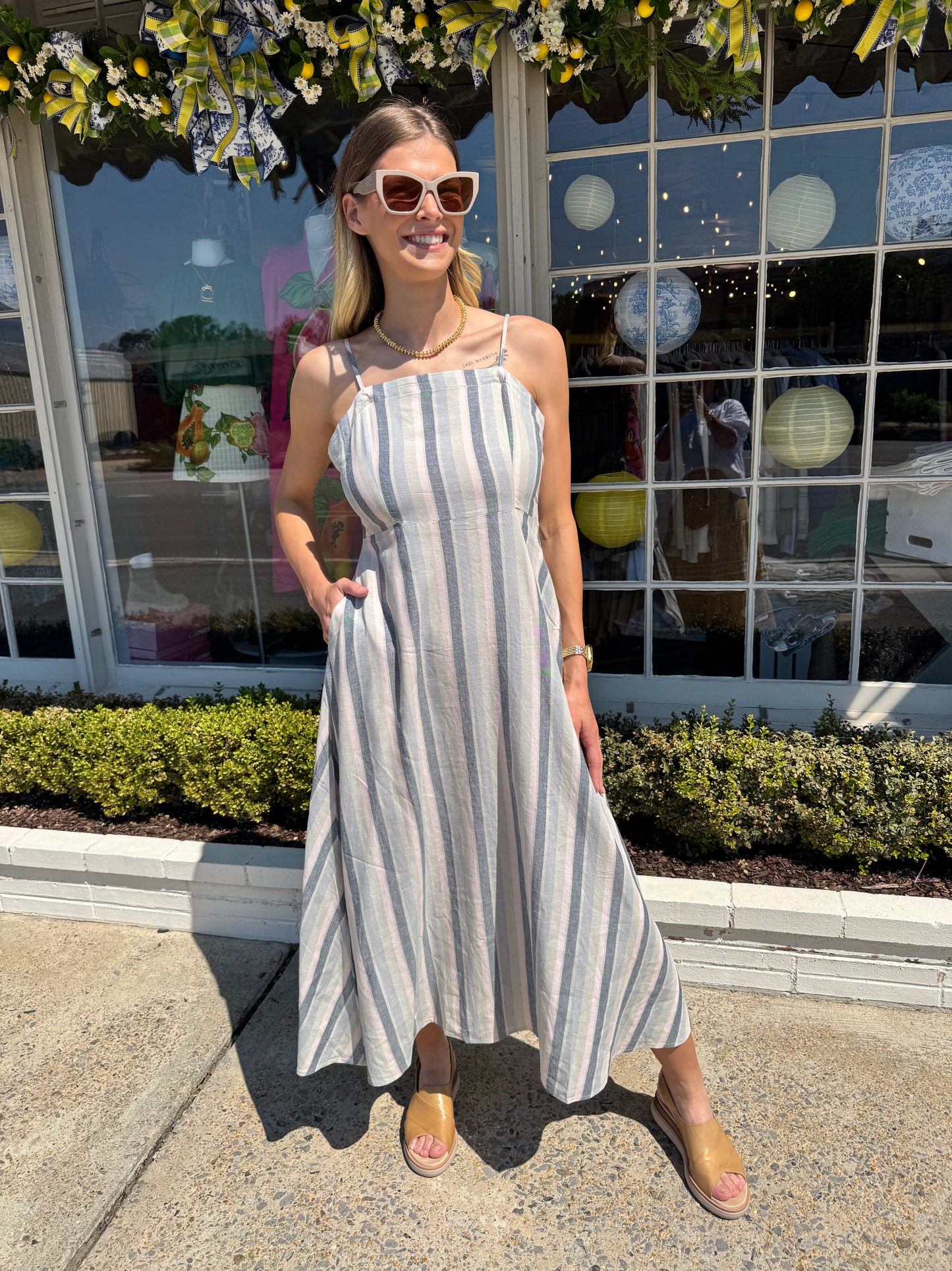 Sweetgrass Stripe Midi Dress