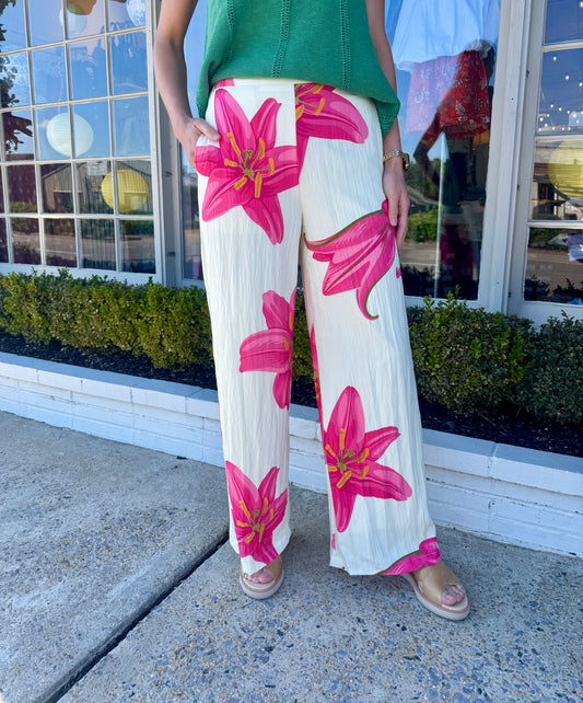 Pink Floral Pant