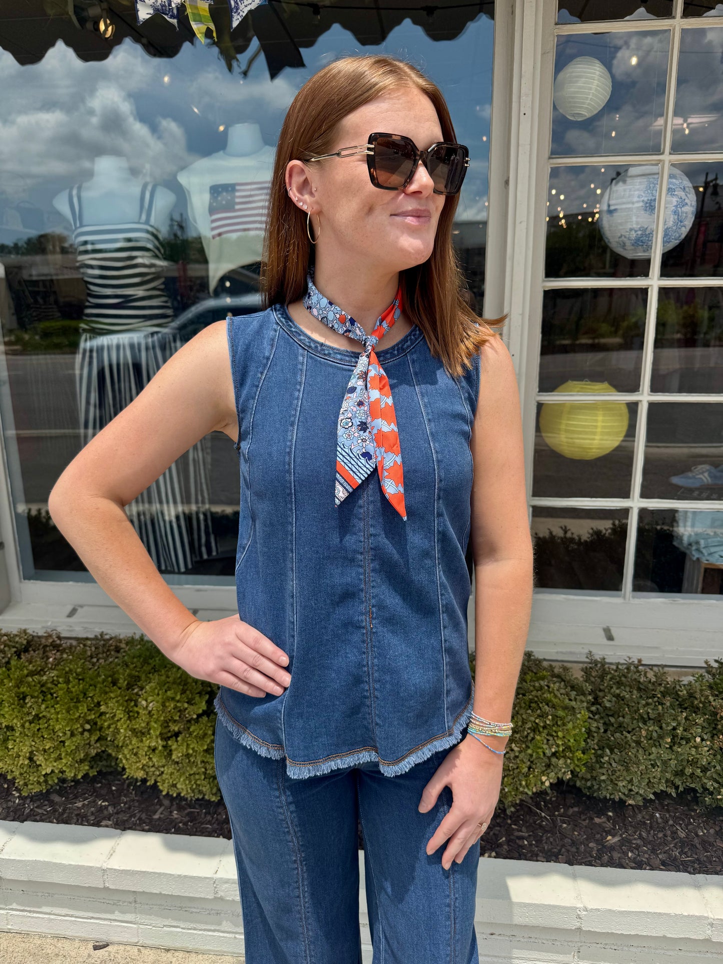 Irabella Fringed Denim Top