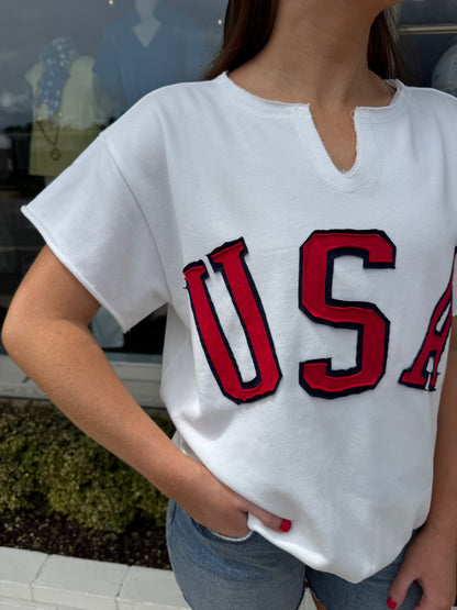 USA Short Sleeve Sweatshirt