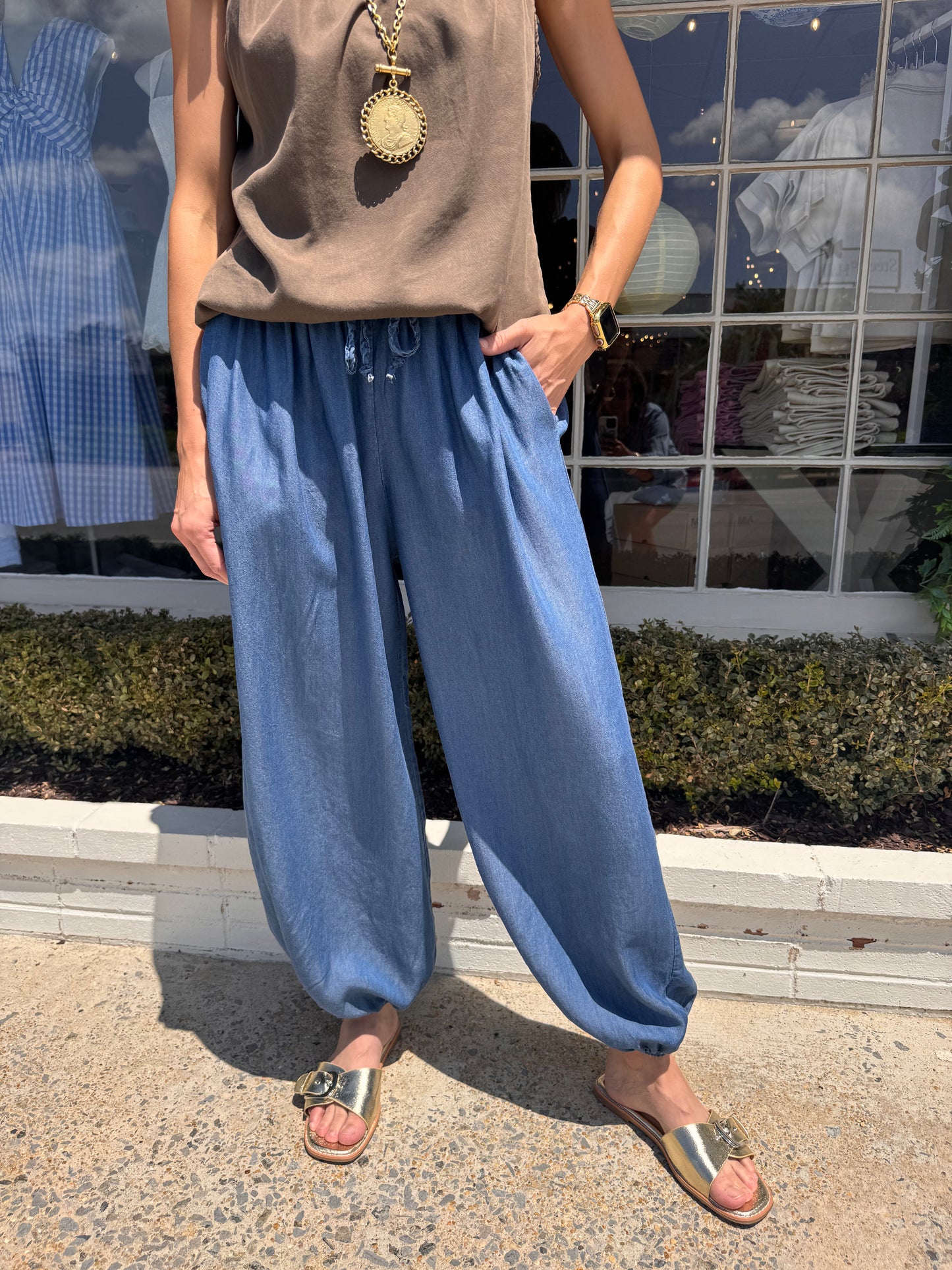 One Size Chambray Jogger