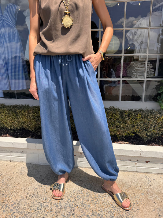 One Size Chambray Jogger