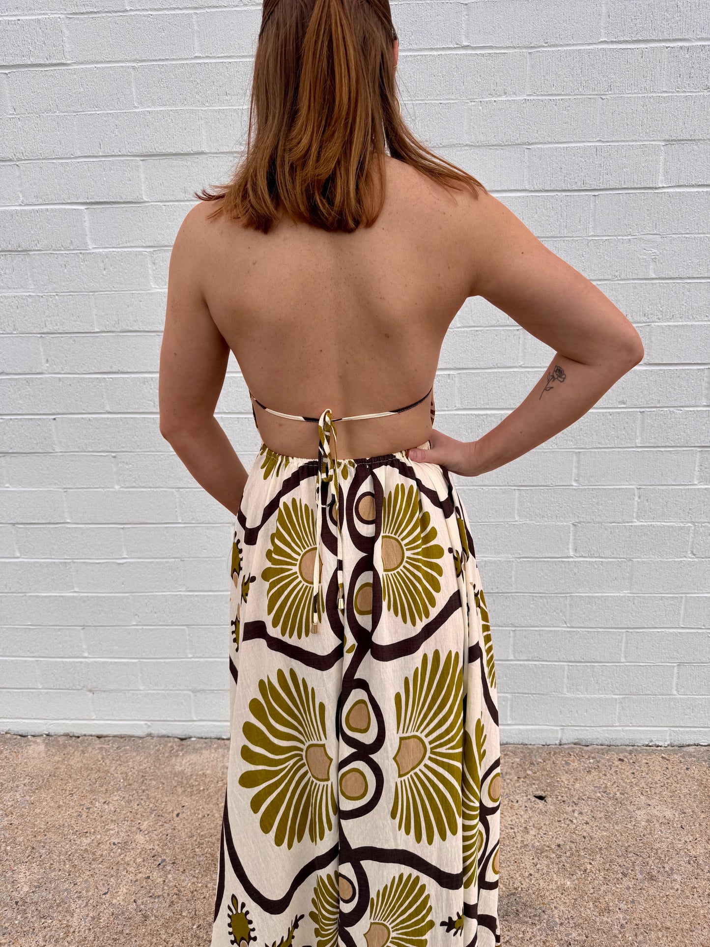 Printed Halter Maxi Dress