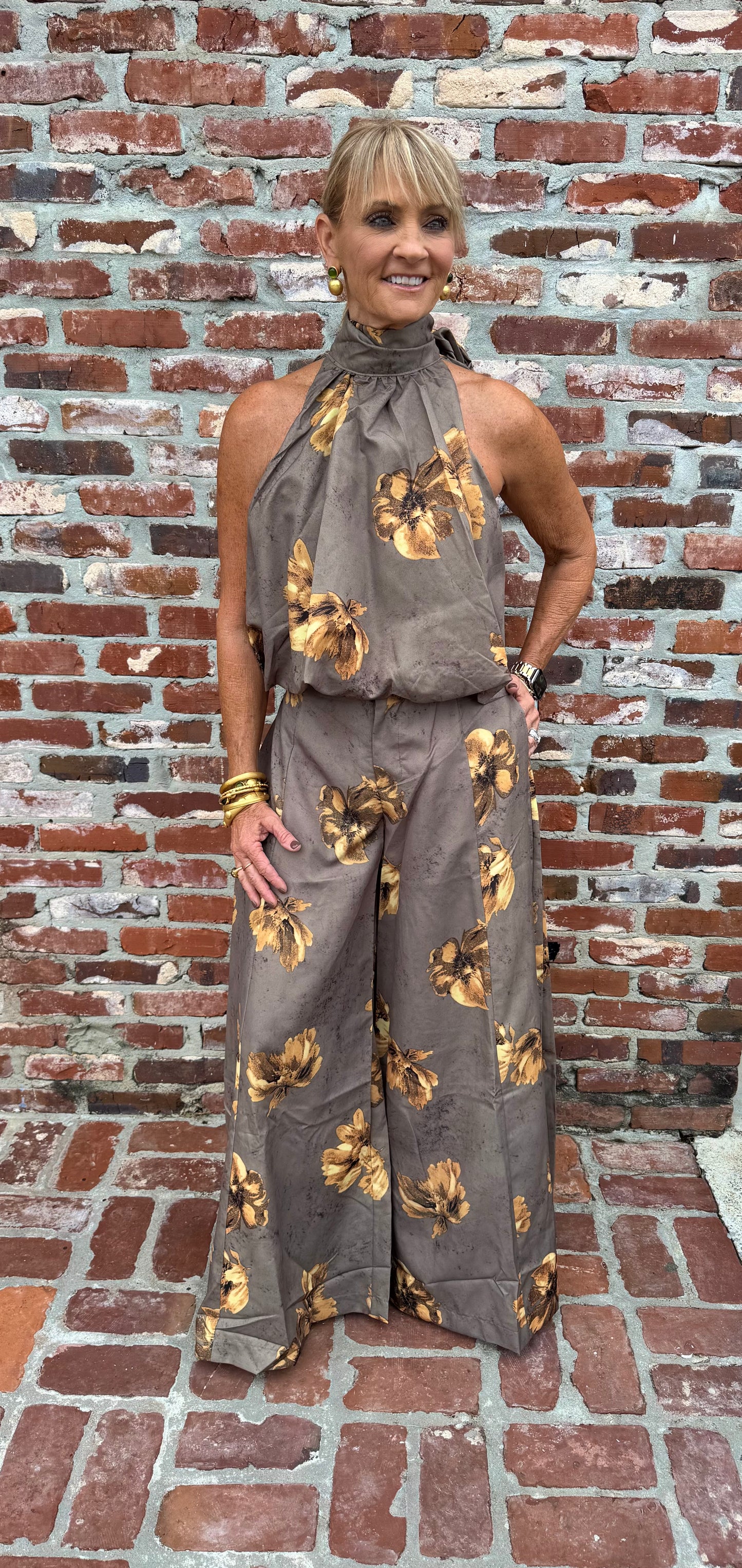 Print Bubble Halter Top
