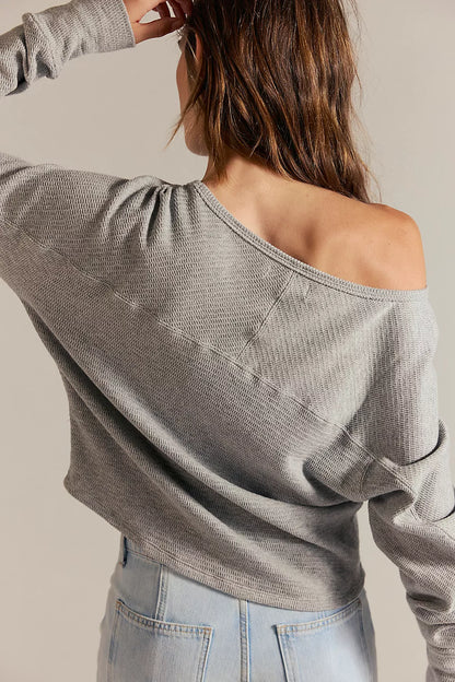 Free People Jess Longsleeve Tee- Grey