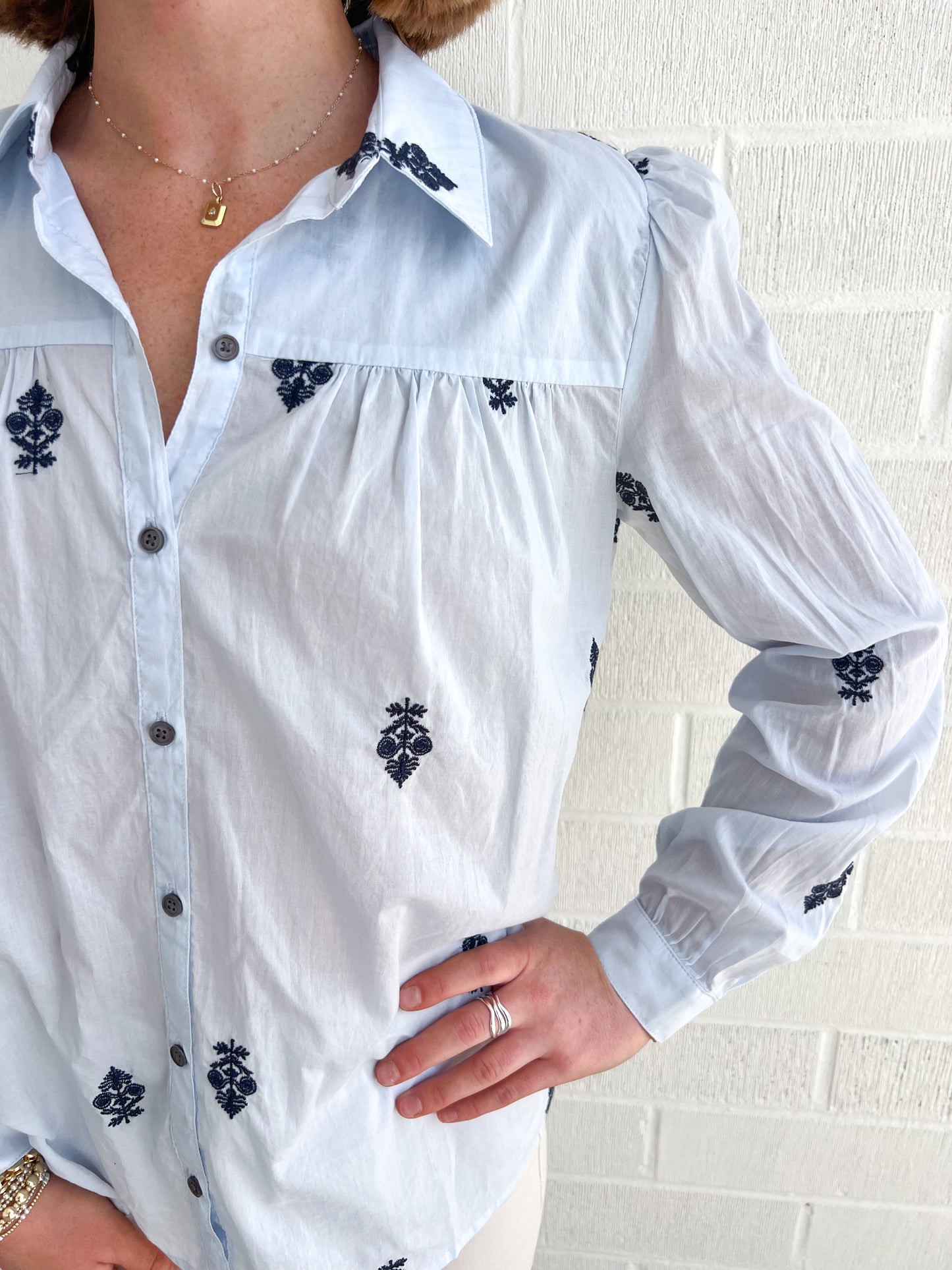Dear John Nasrin Blouse- Milky Blue