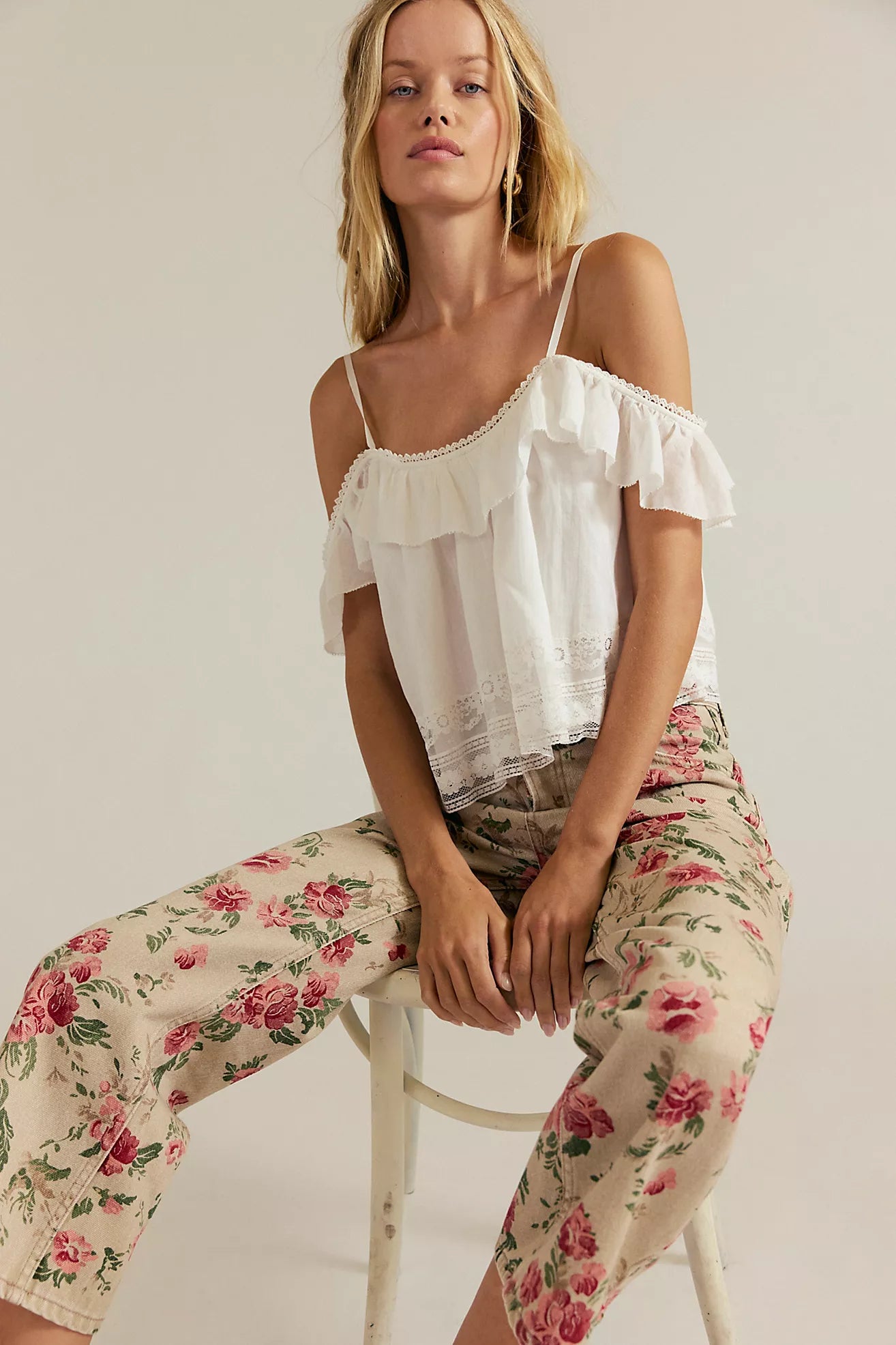 Free People Deep Trance Denim- Wallpaper Floral