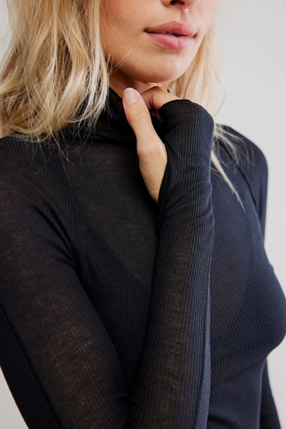 Free People Close To Home Layering Top- Black