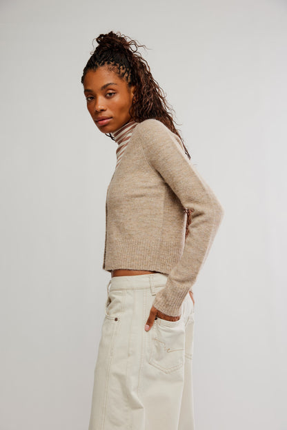 Free People School Girl Cardi- Feather Grey