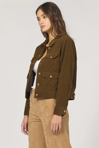 Dear John Montana Corded Jacket-Dk Olive