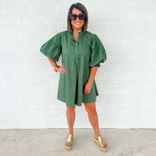 Green Poplin Dress